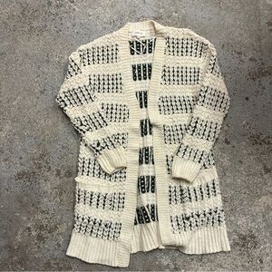 Cozy Cream and green Knit Cardigan sienna sky